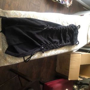 Black two sided leg slit dress